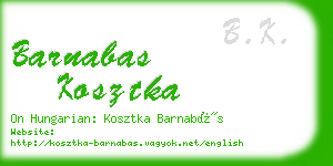 barnabas kosztka business card